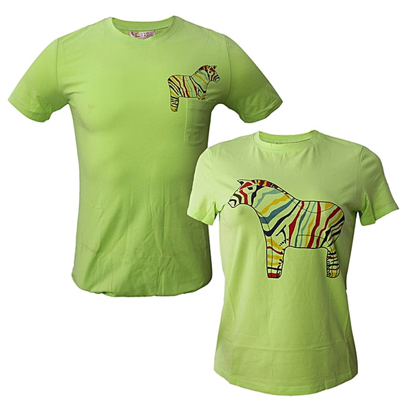 Family Wear Couple Round Neck T-Shirt Set - Lemon Green - Tonopreko