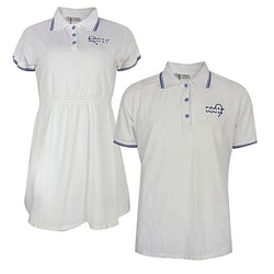 Family Wear Set of Polo Shirt & Dress - White - Tonopreko