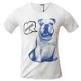 MEN ROUND  Neck Short Sleeve T-Shirt - White/Blue - Tonopreko