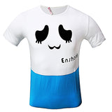 MEN  Round Neck Short Sleeve T-Shirt - Blue/White - Tonopreko