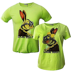 Family Wear Couple Round Neck T-Shirt Set - Lemon Green - Tonopreko