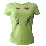 WOMEN  Round Neck Short Sleeve T-Shirt - Lemon Green - Tonopreko