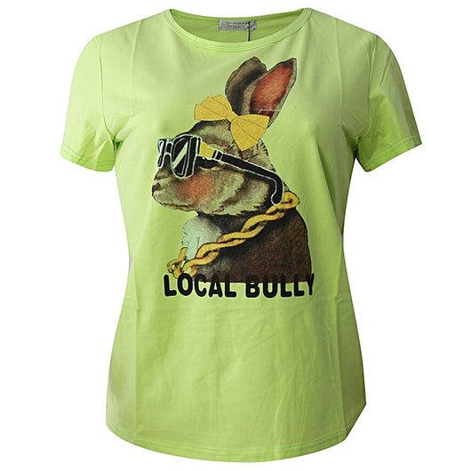 Local Bully Print Short Sleeve T-Shirt - Lemon Green - Tonopreko