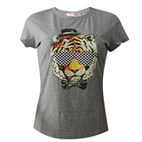 Tiger Print Short Sleeve T-Shirt - Grey - Tonopreko