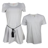 Family Wear Set of Mini Dress & Short Sleeve T-Shirt - White - Tonopreko