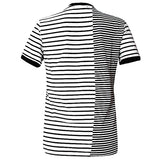 MEN Striped V-Neck Short Sleeve T-Shirt - White/Black - Tonopreko