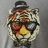 Tiger Print Short Sleeve T-Shirt - Grey - Tonopreko