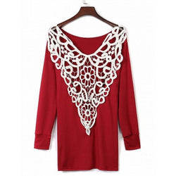 Women Turkey made  backlace long sleeve shirt - Tonopreko