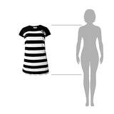 WOMEN Striped Short Sleeve T-Shirt Dress - Black/White - Tonopreko