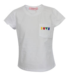 Round Neck Short Sleeve T-Shirt - White - Tonopreko